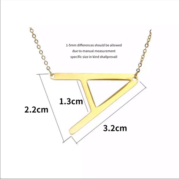 Large Initial Letter " A " Silver Necklace - Picture 6 of 7